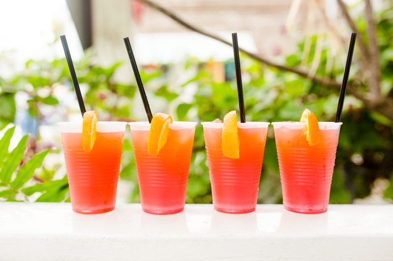 Four Key West Rum Runners garnished with orange slices from the Speakeasy Inn and Rum Bar
