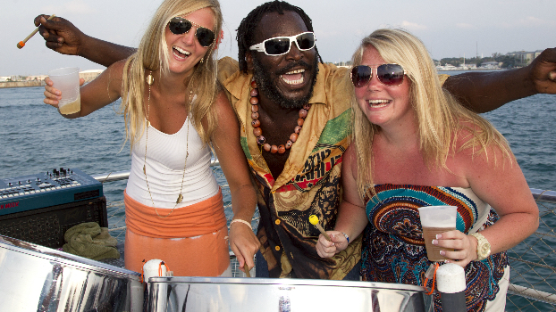 a couple of people that are sitting on a boat